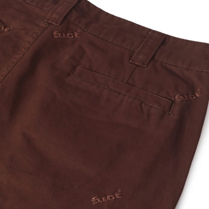 Scattered Embroidered Chino Pants-Brown