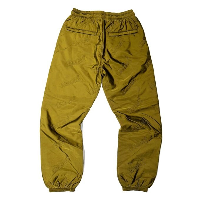 Quilted Nylon Joggers Brass