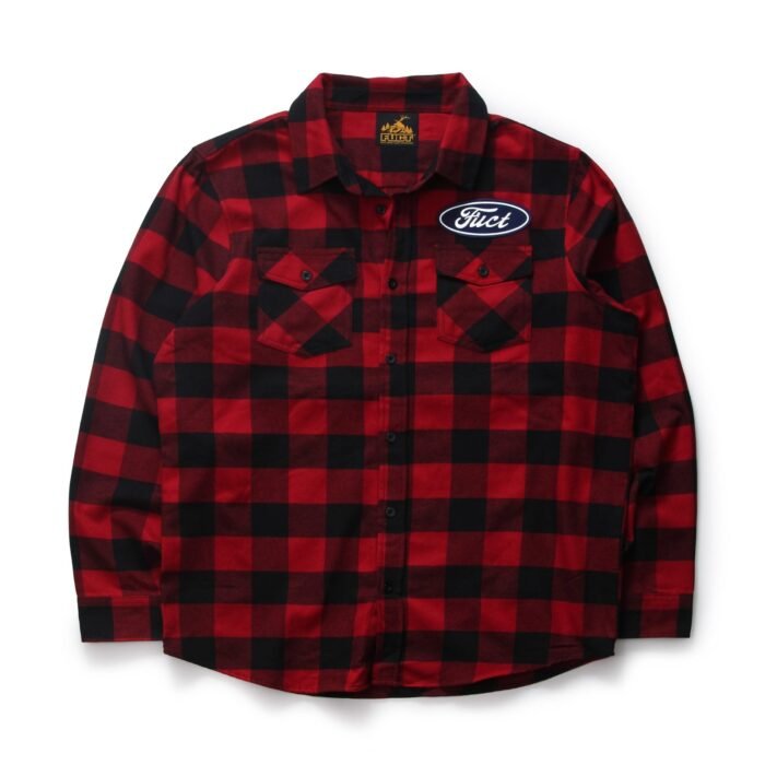 Oval Parody Patch Flannel-Red/black